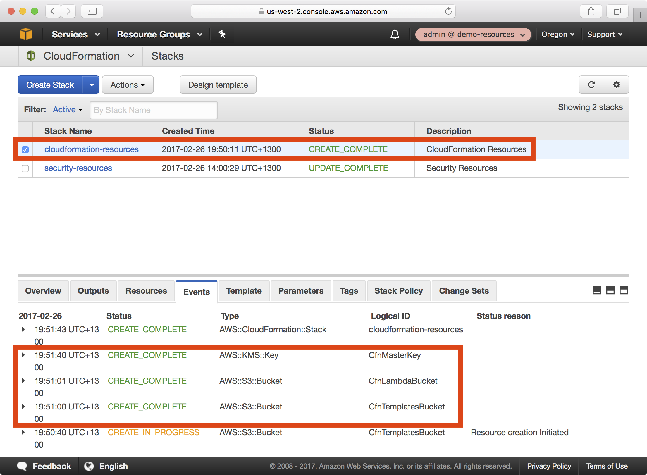 CloudFormation Resources Stack