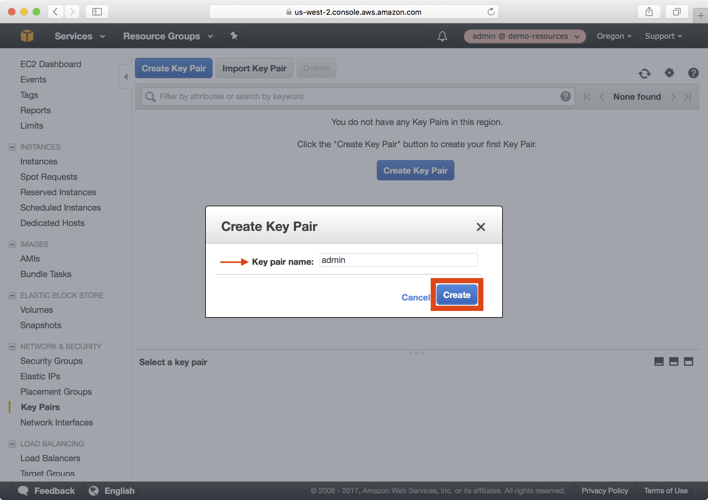 Create EC2 Key Pair