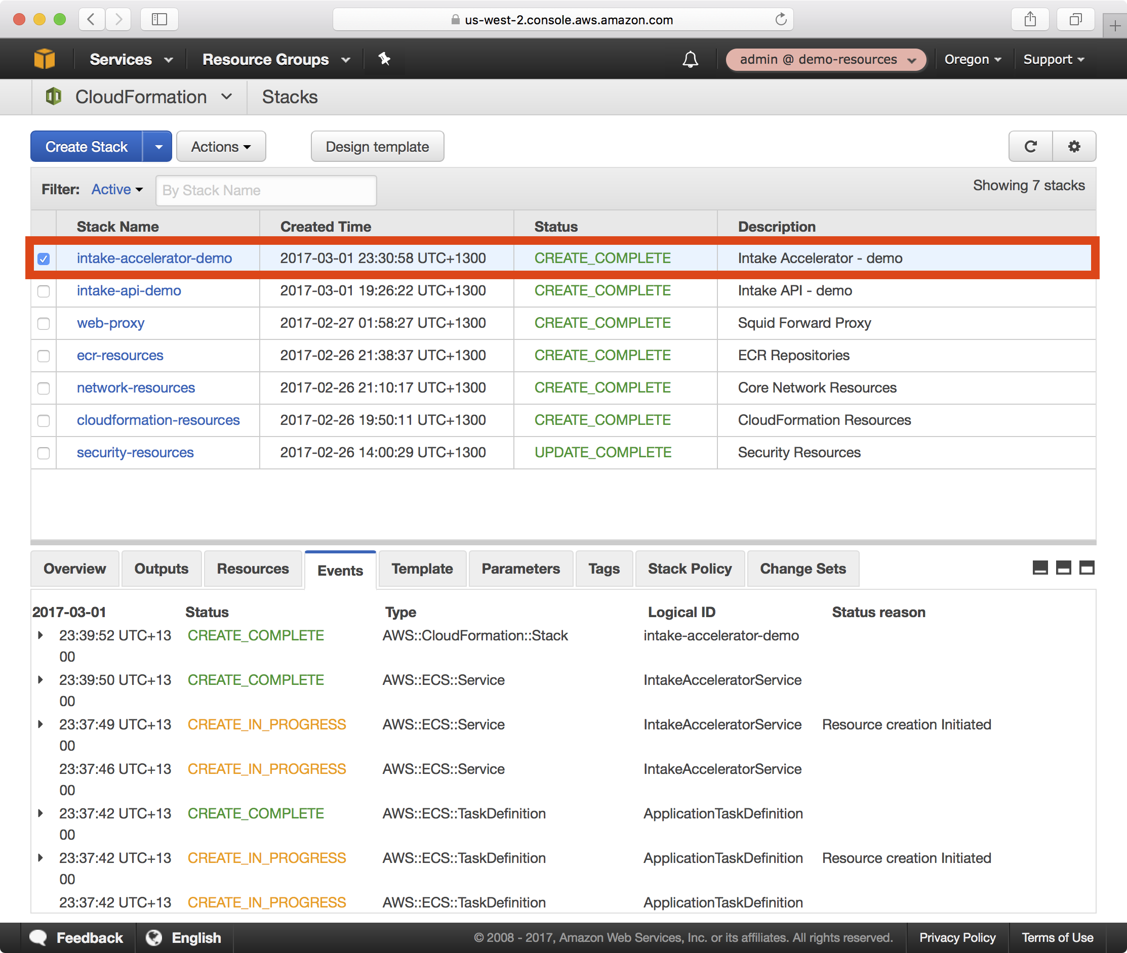 Intake Accelerator Demo Stack